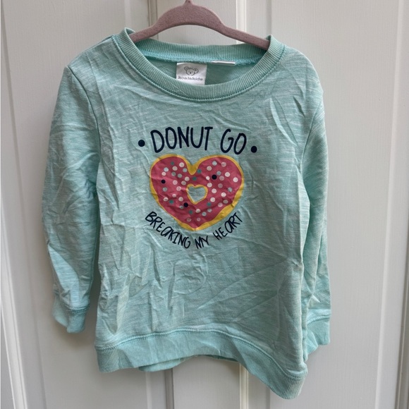 Koala Kids 3T Girls Blue Donut Go Breaking My Heart Crew Neck Sweatshirt - Picture 1 of 5